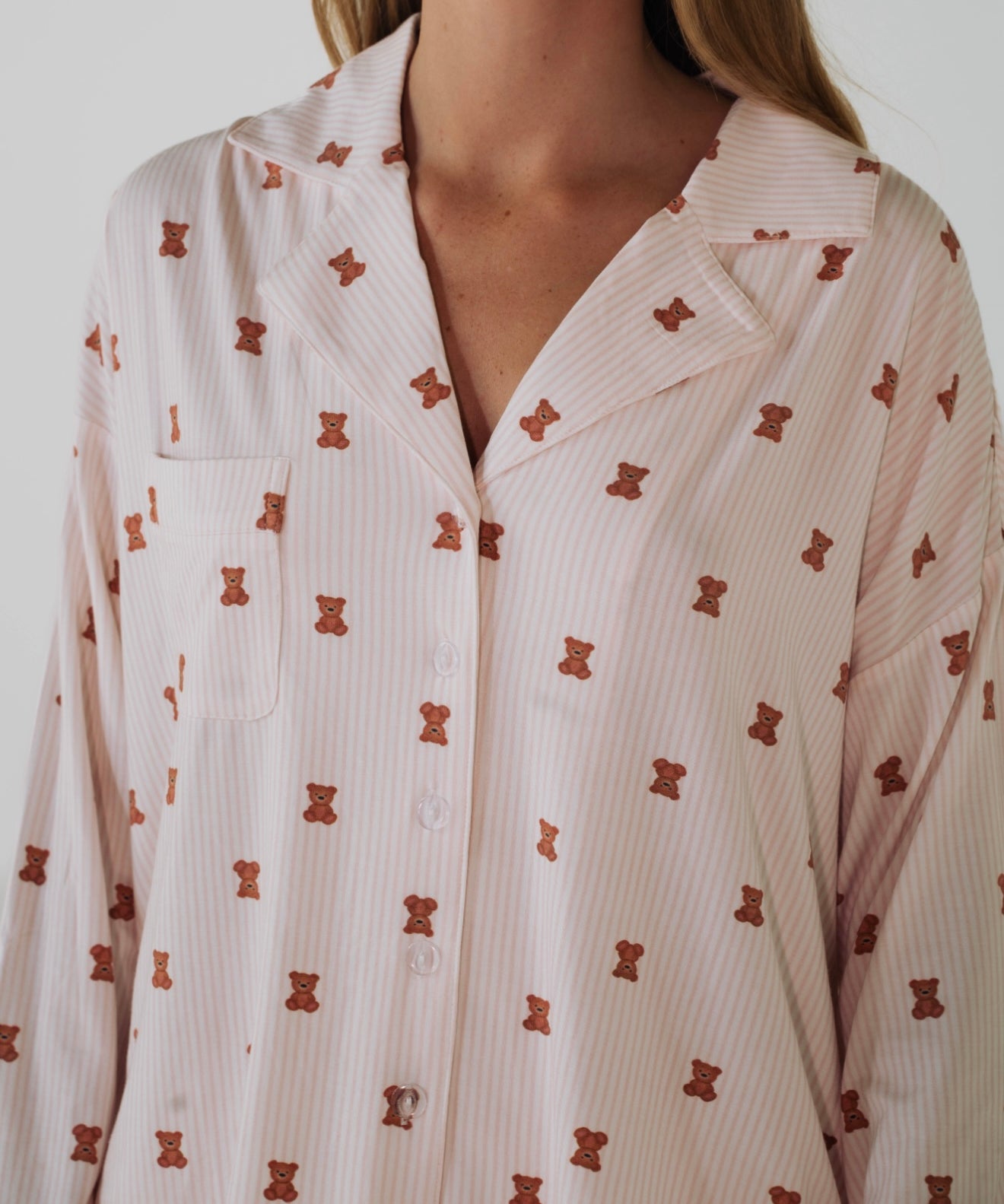 LONG SLEEVE BUTTON UP TOP | TEDDY