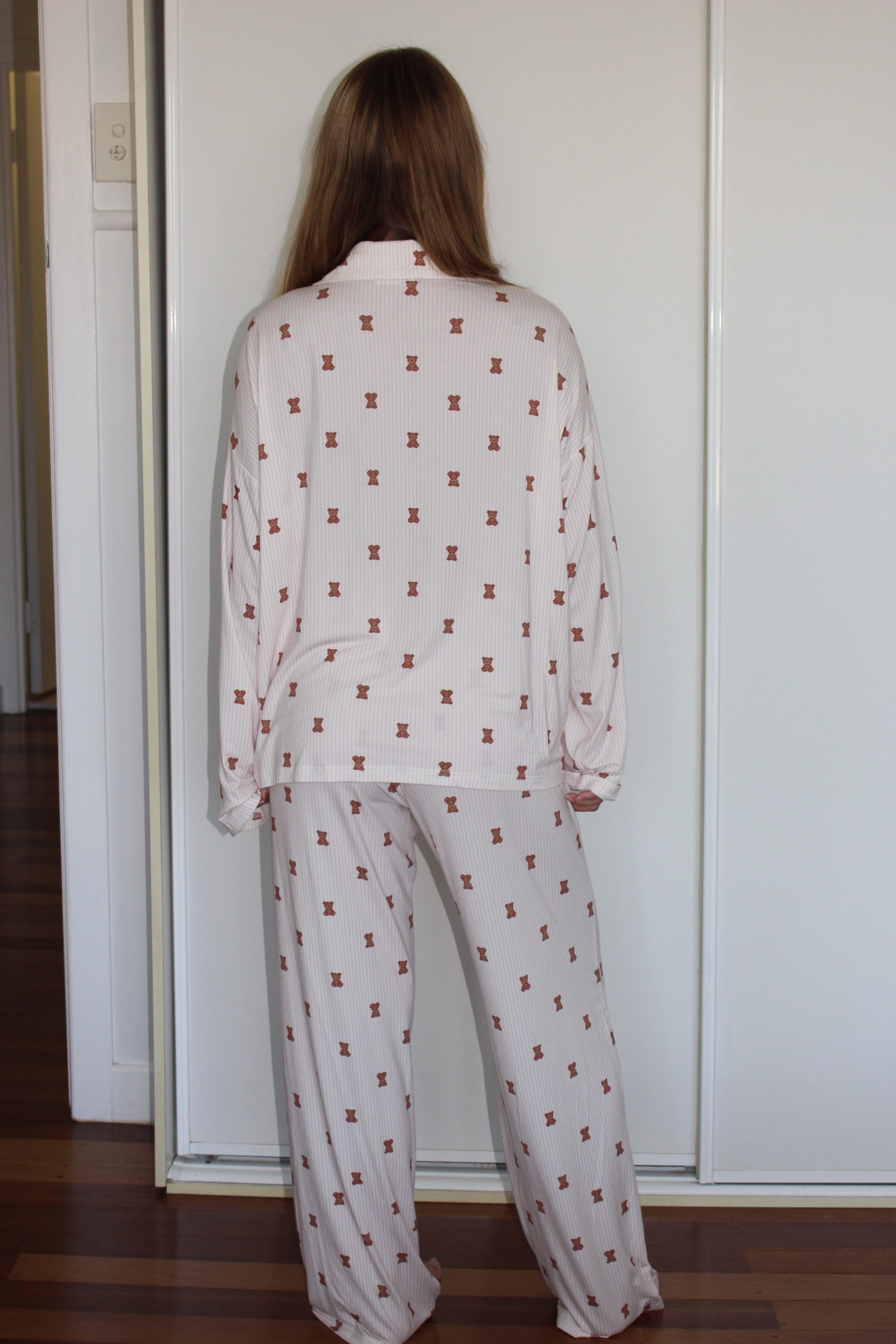 Teddy Classic Long Sleeve Button Up Top