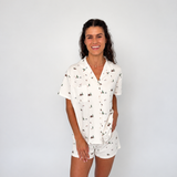 PRE ORDER | WOMENS BUTTON UP TOP | CHRISTMAS VILLAGE