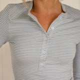 COTTON STRIPE TOP | BLUEBERRY